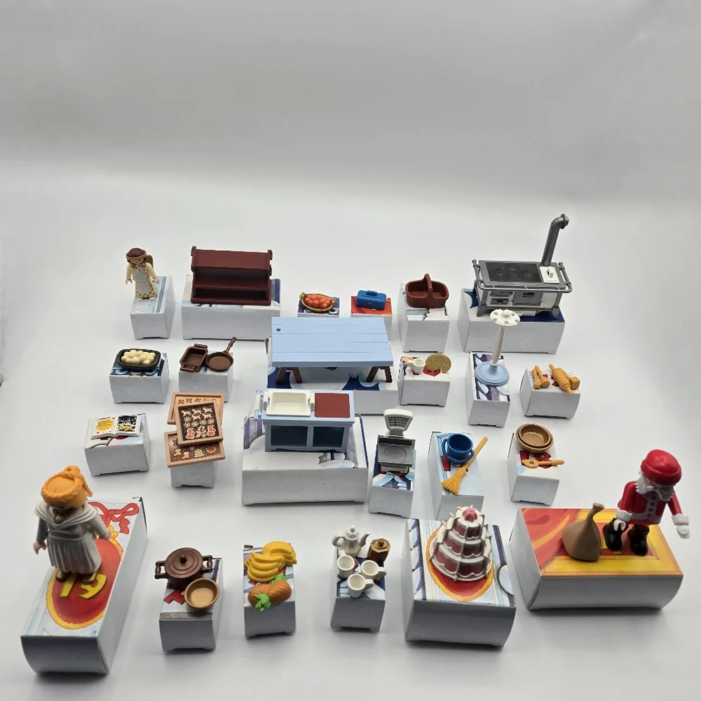 Vintage 1999 Playmobil 3978 Advent Calendar Playset Angel Santa Bakery Set